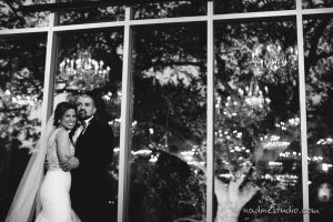 black and white ballroom wedding